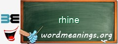 WordMeaning blackboard for rhine